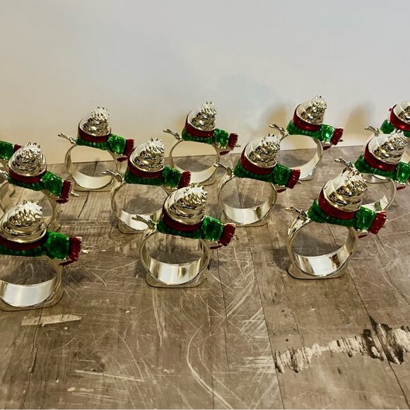 International Silver Company silver plated snowman napkin rings, set of 12 - Picture 8 of 10